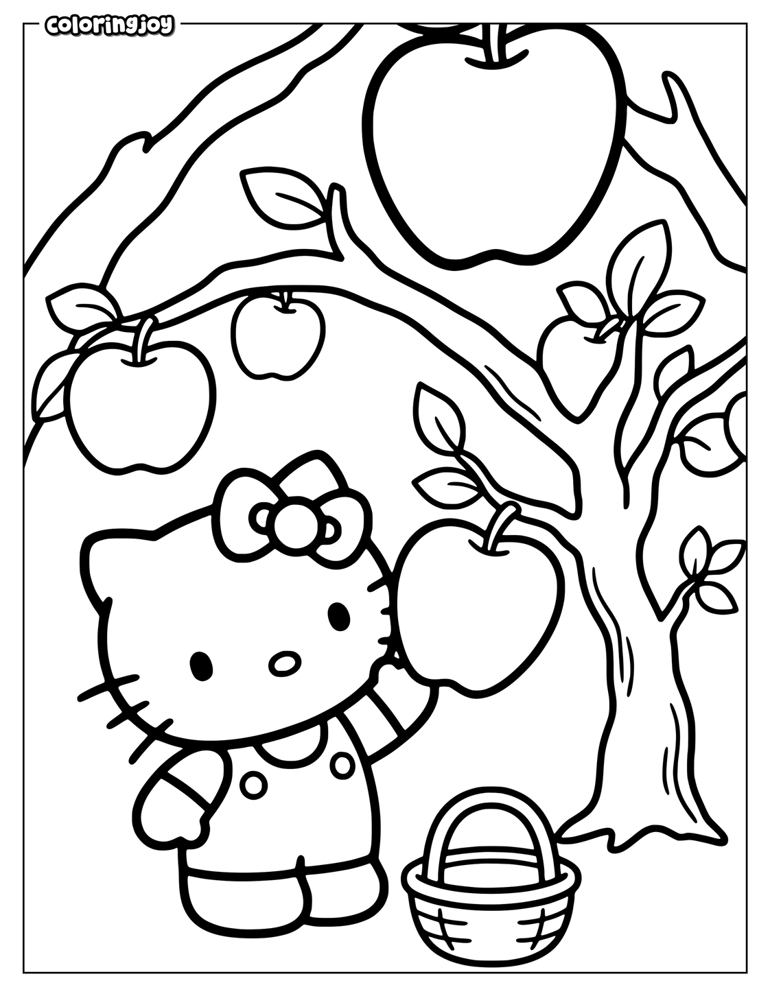 Hello Kitty Picking Apples at Fall Harvest.