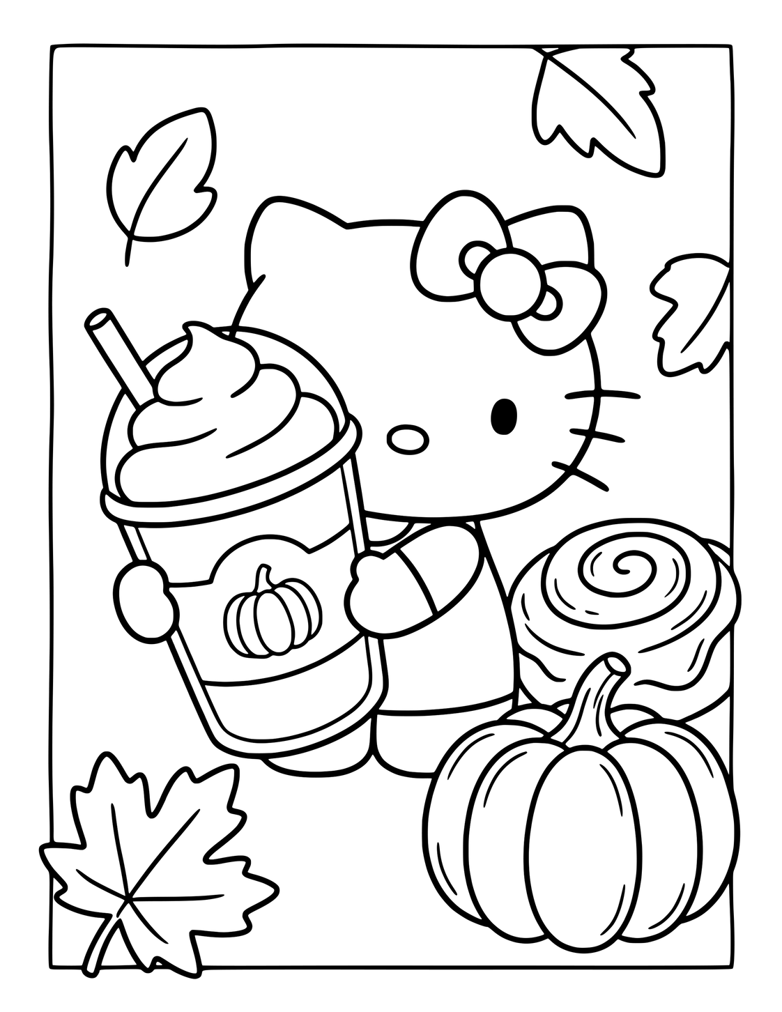 Pumpkin Spice Treats With Hello Kitty in Fall.