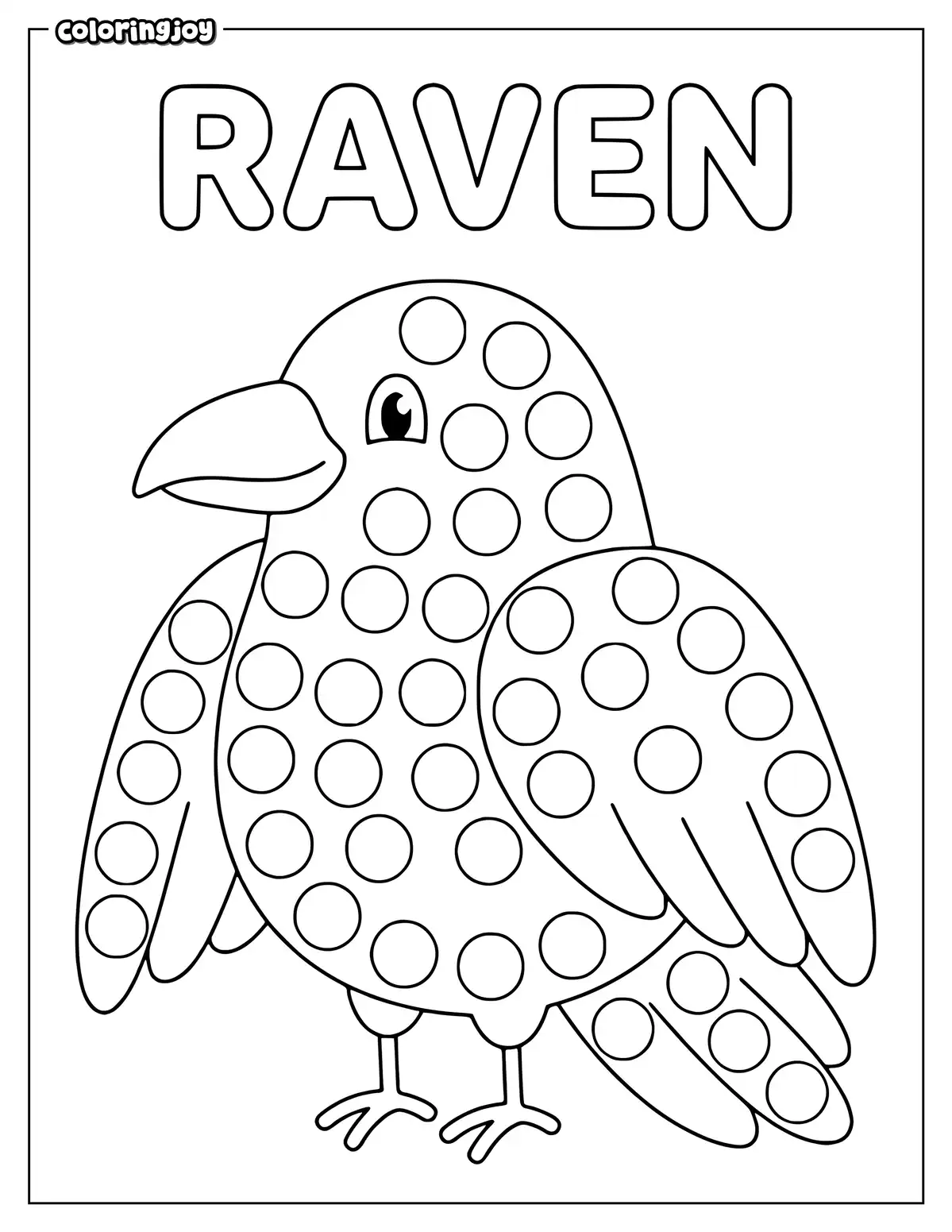 Raven Do A Dot Coloring Page
