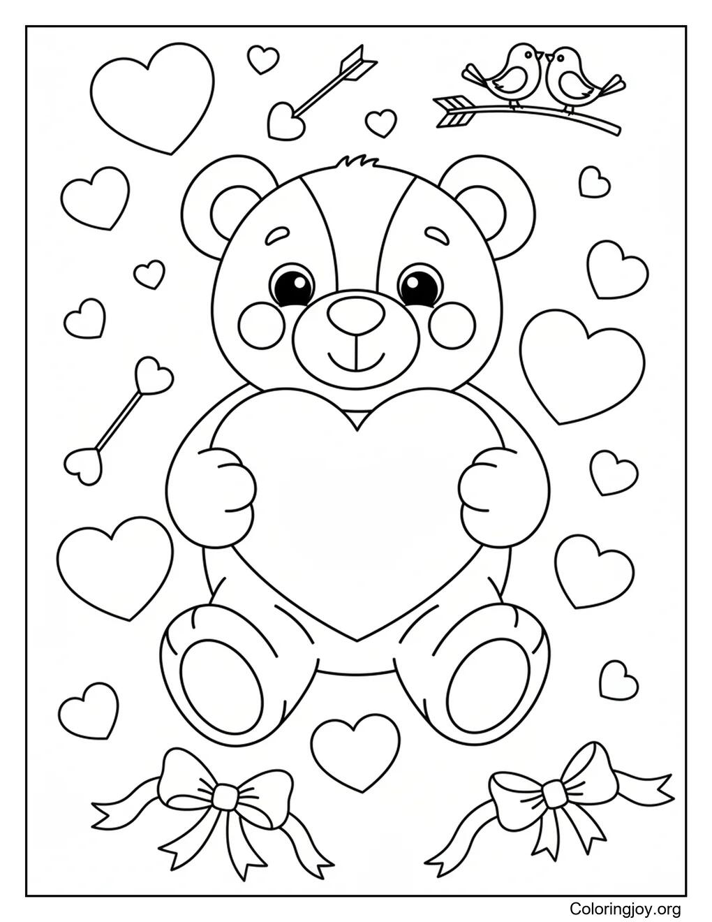 A penguin stands proudly while holding a Valentine heart.