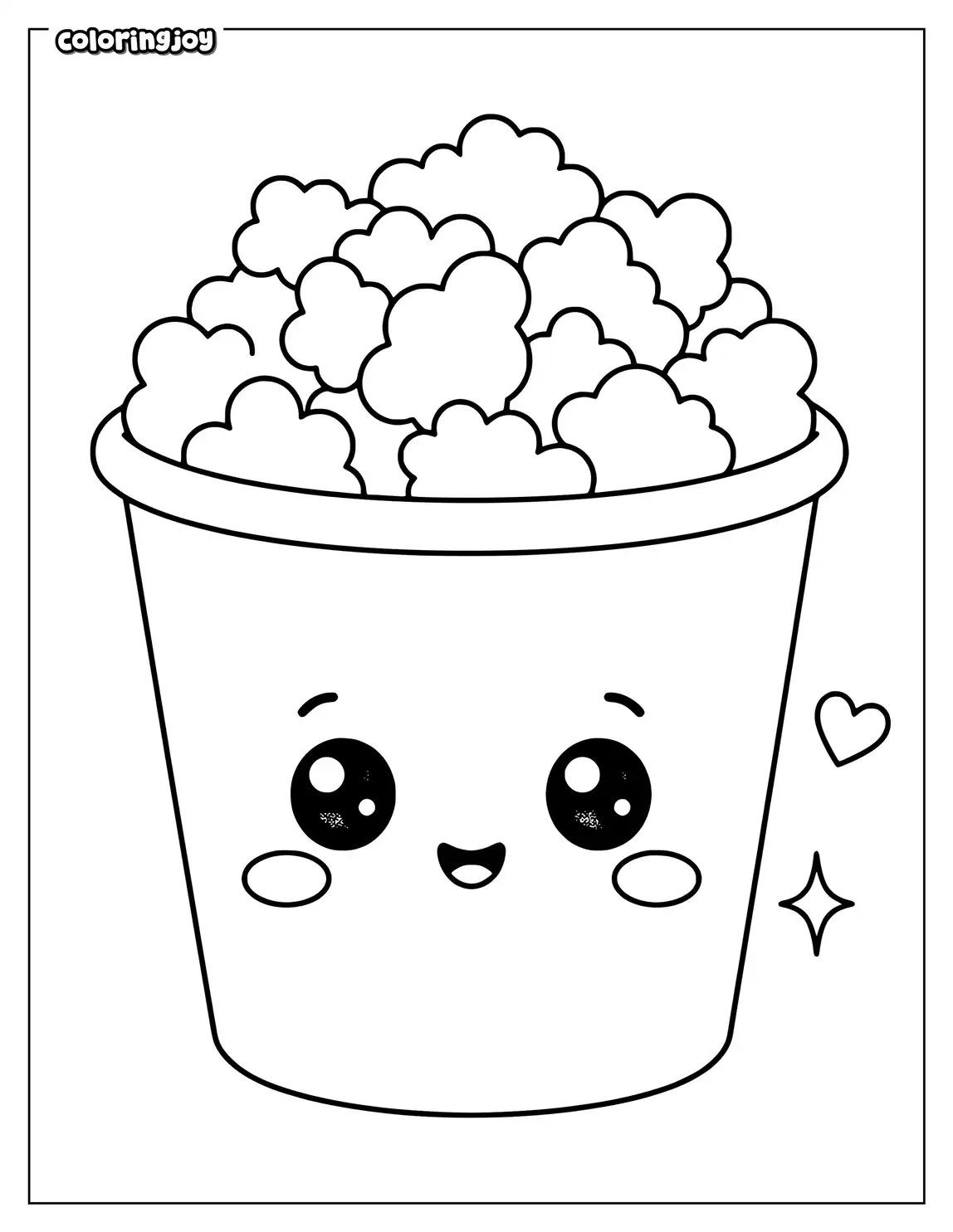 Popcorn Coloring Pages | Free Printable for Kids and Adults