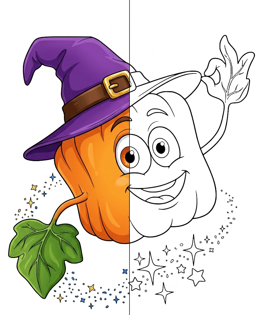 Halloween Square Pumpkin Coloring Pages for Kids: Free Printables PDF