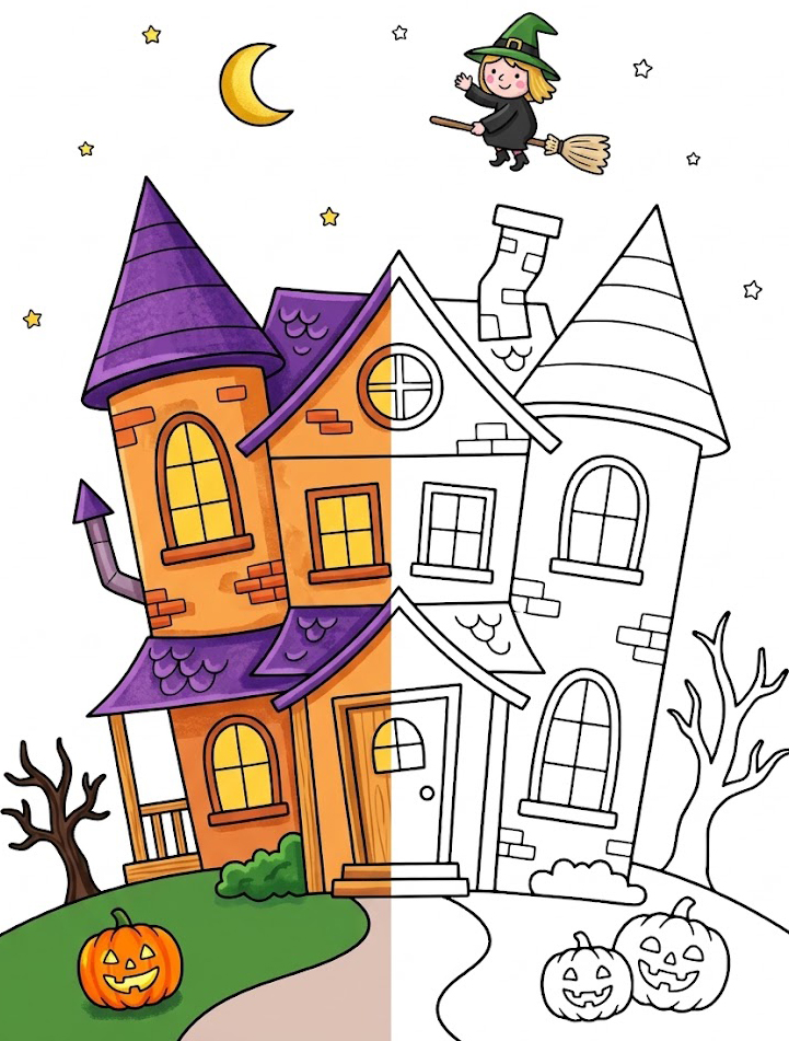 20 Haunted House Coloring Pages (Printable Free PDFs)