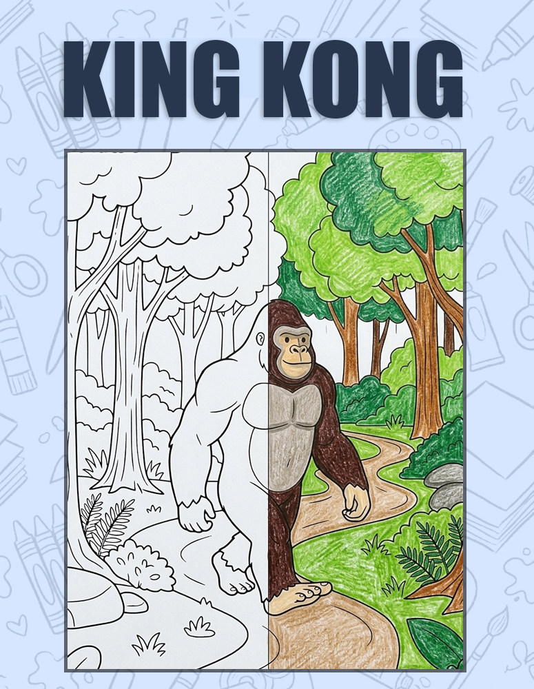 King Kong Coloring Pages for Kids: Free Printables PDF