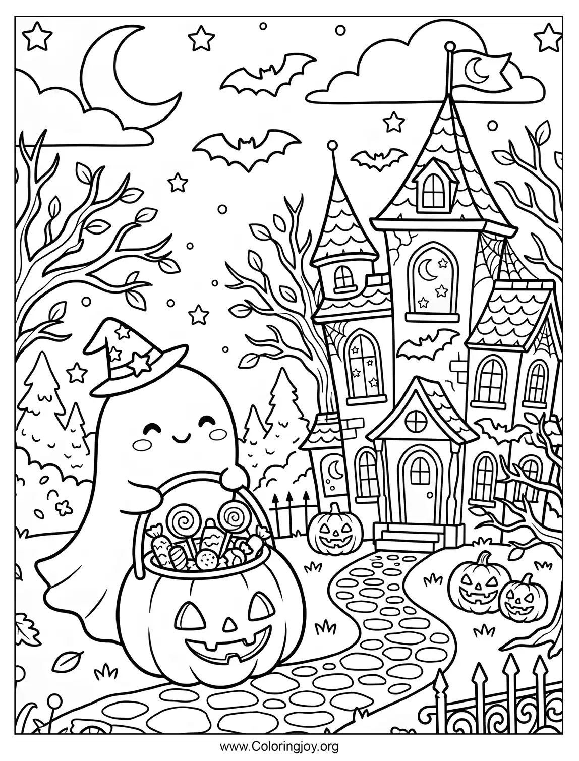 Ghost Trick-or-Treating Printable