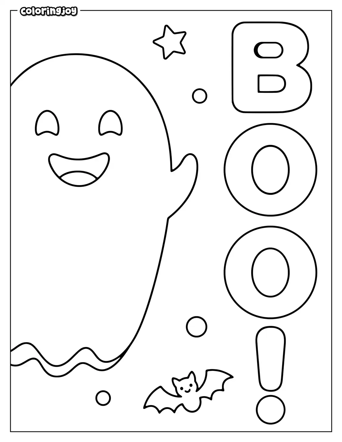 Happy Ghost Saying Boo to Color