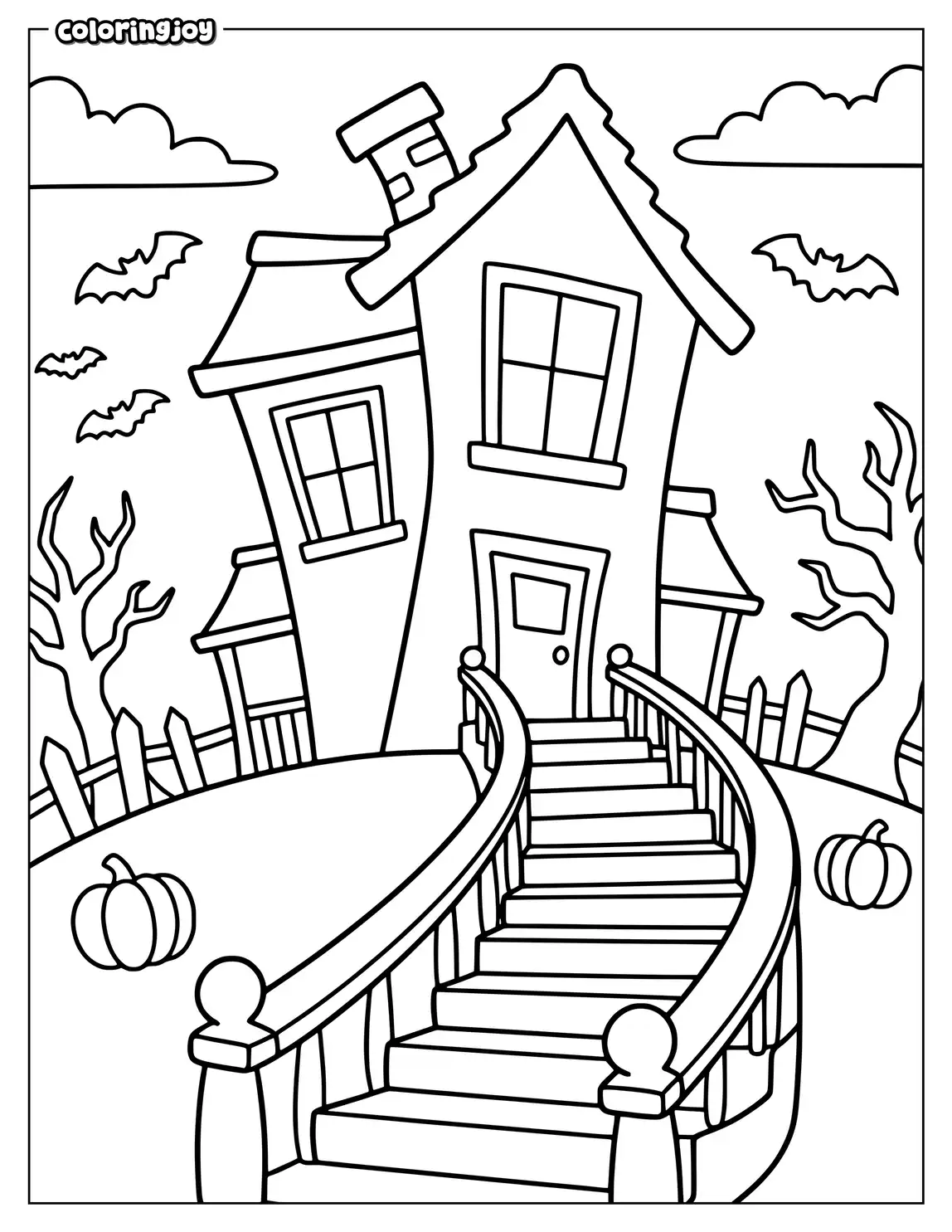 Small haunted house sits beneath a huge round moon.