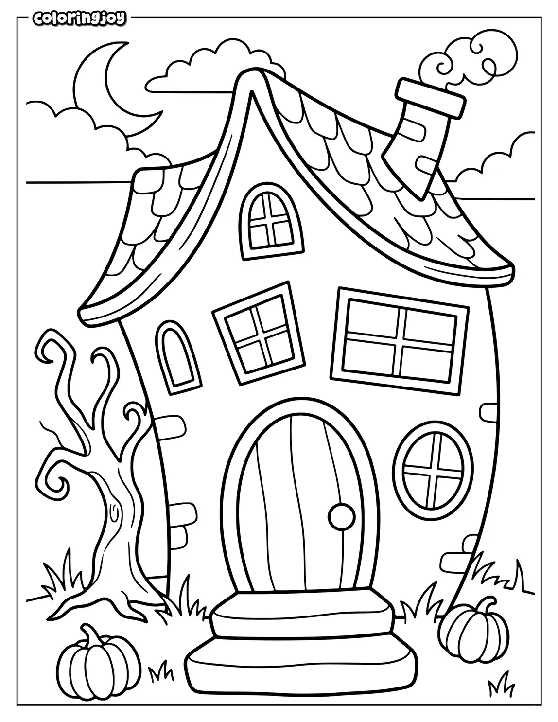 Haunted House Coloring Page