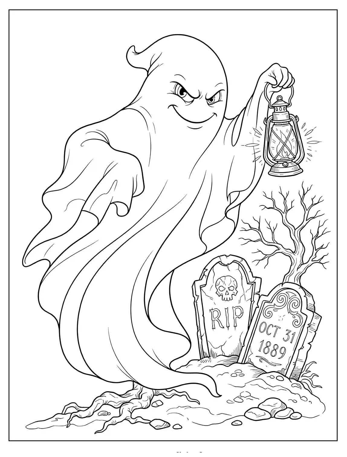 Mischievous Ghost with a Lantern