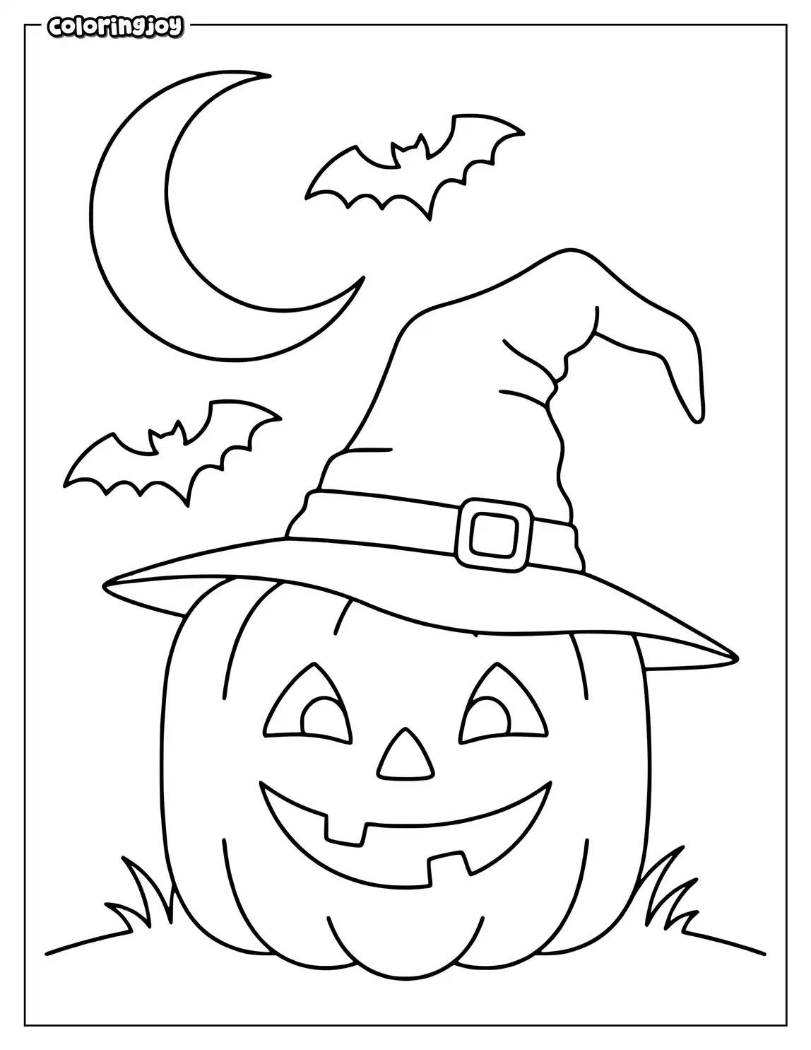 Square pumpkin beneath the spooky moon