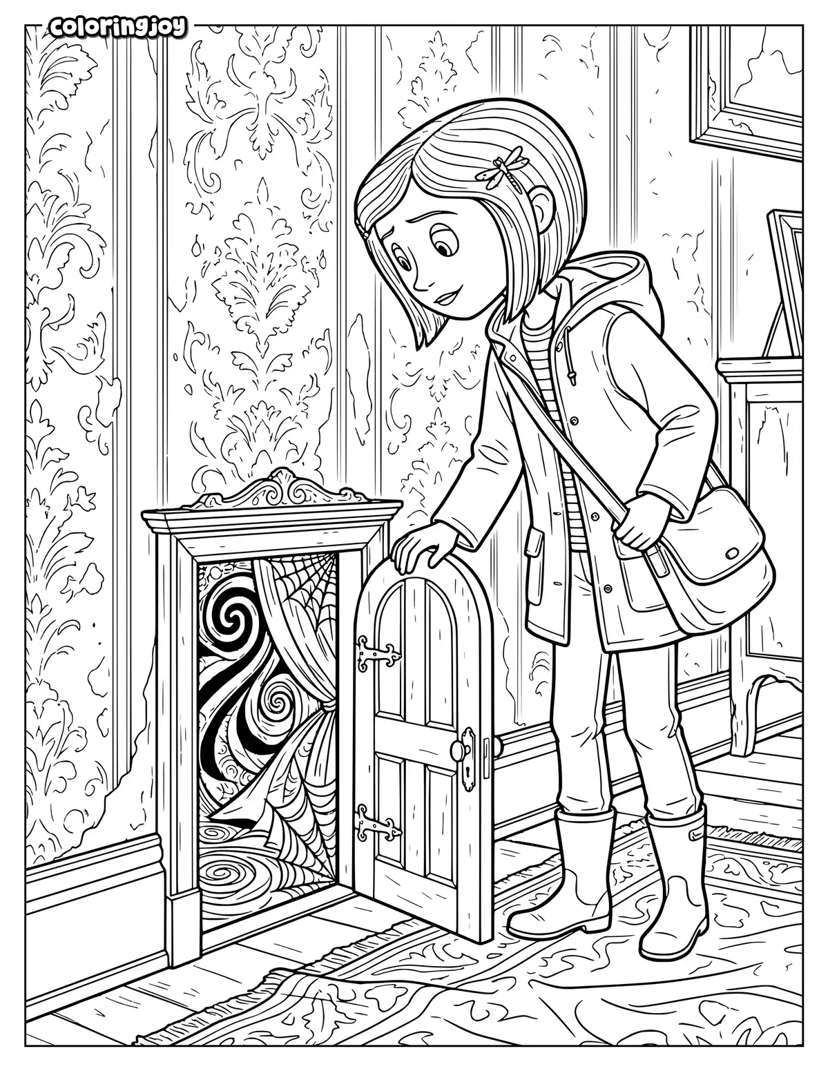 Coraline Standing Beside the Secret Door
