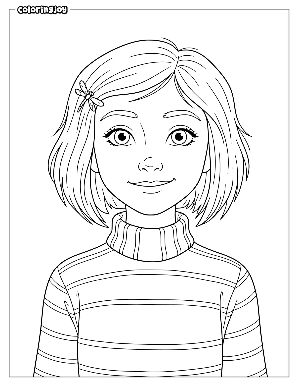 Cute Coraline Portrait Printable Coloring Sheet