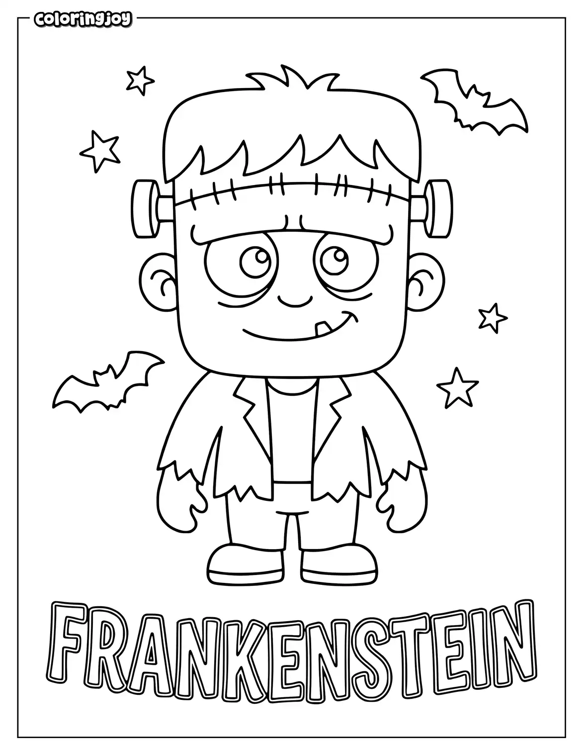 Frankenstein Monster Halloween Coloring Page