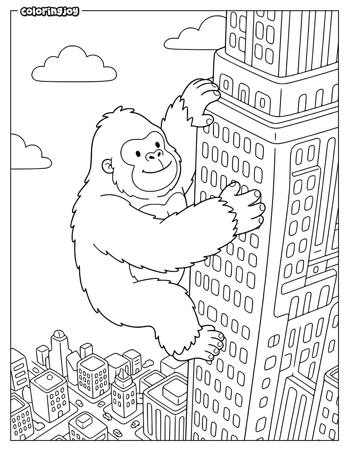 A Giant Ape Grabs the Side of a Skyscraper