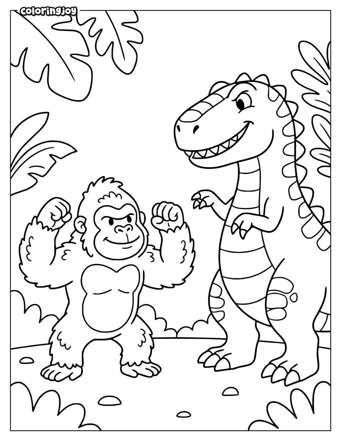 King Kong Battles a Dinosaur in the Wild