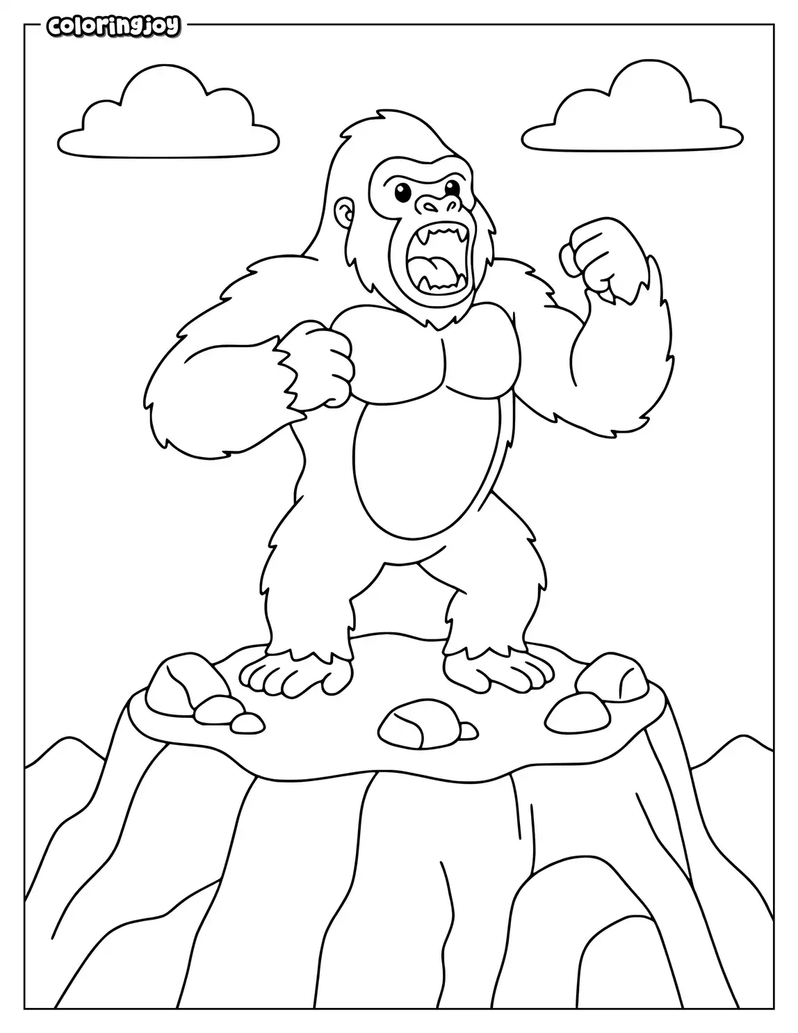 King Kong Roars from the Top of a Mountain