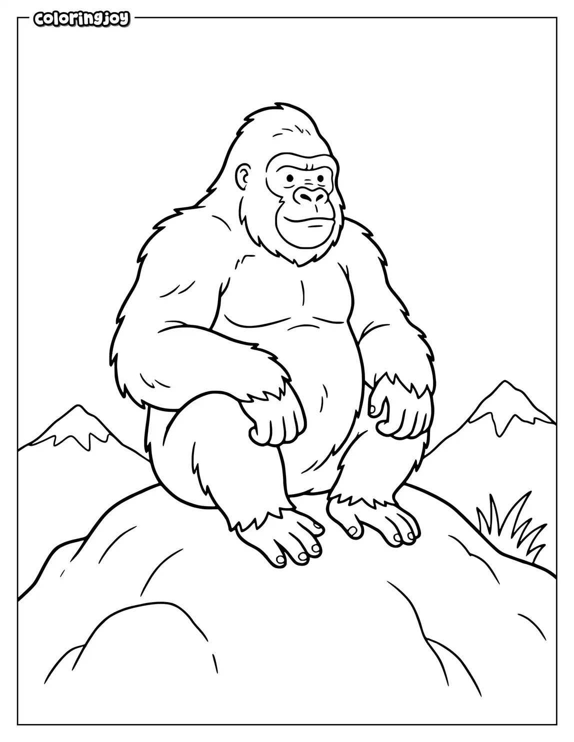 King Kong Sits on a Rocky Hill and Takes a Rest
