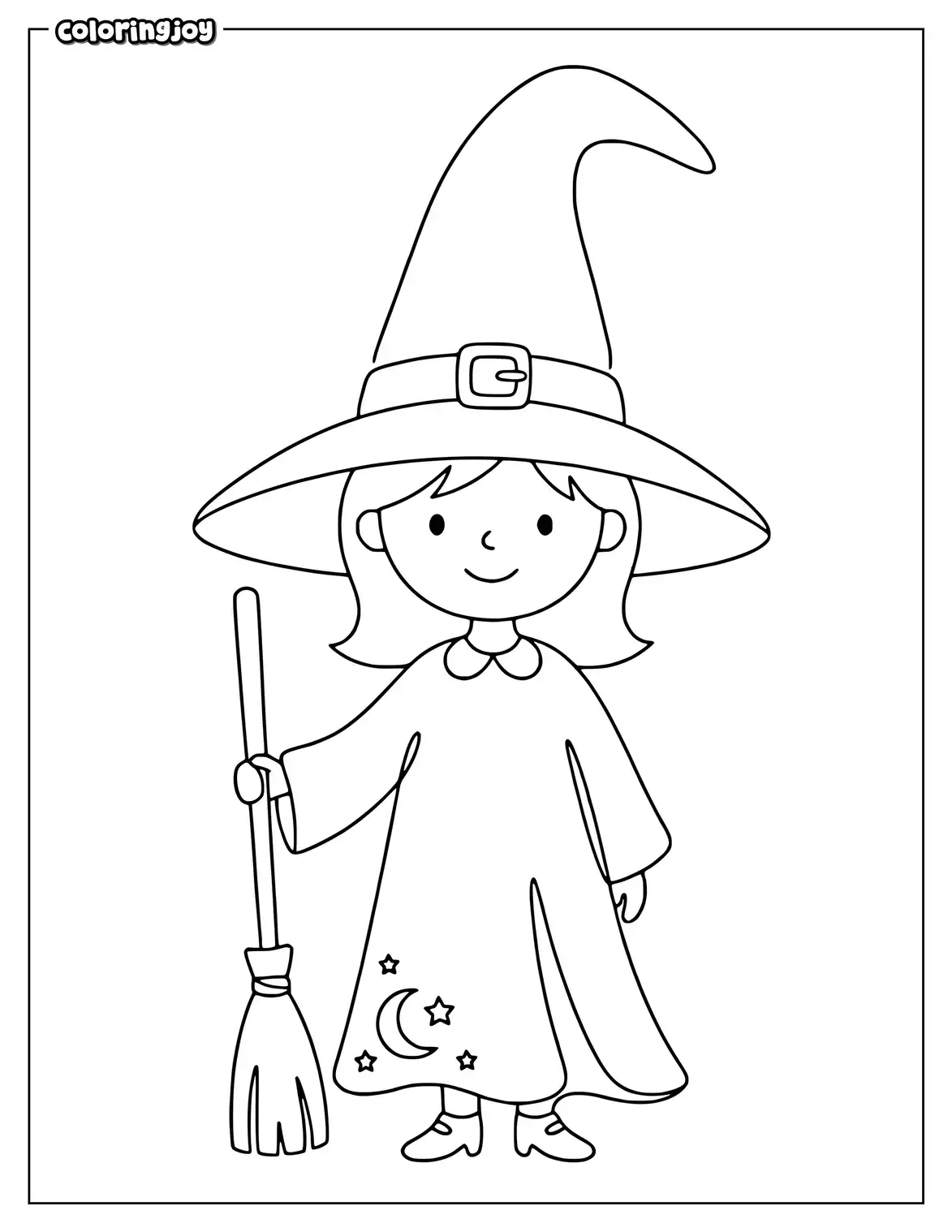 Simple witch coloring page
