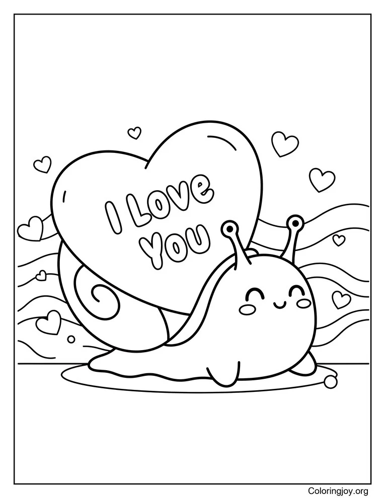 Snail Carrying I Love You Shell