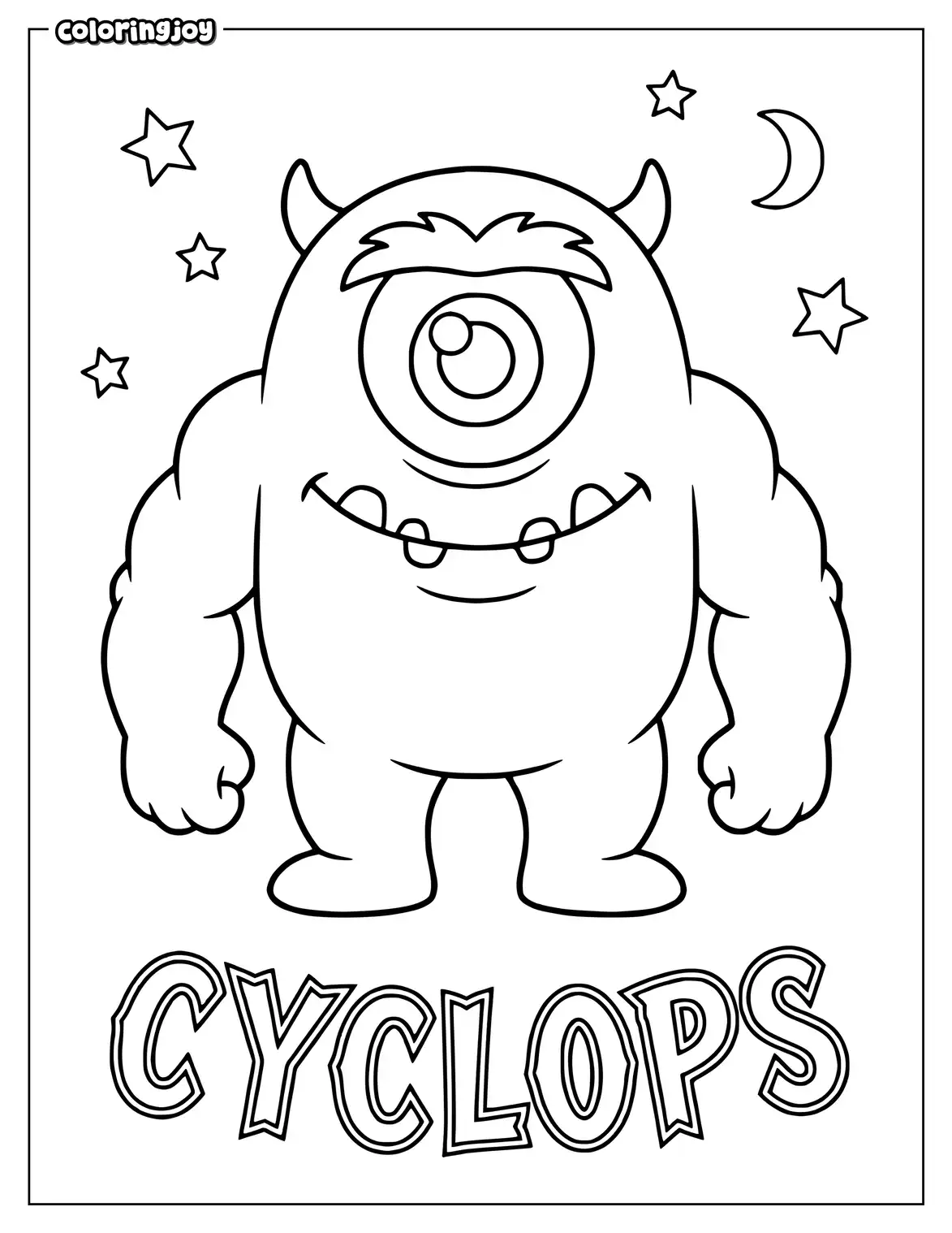 Spooky Cyclops Halloween Coloring Page