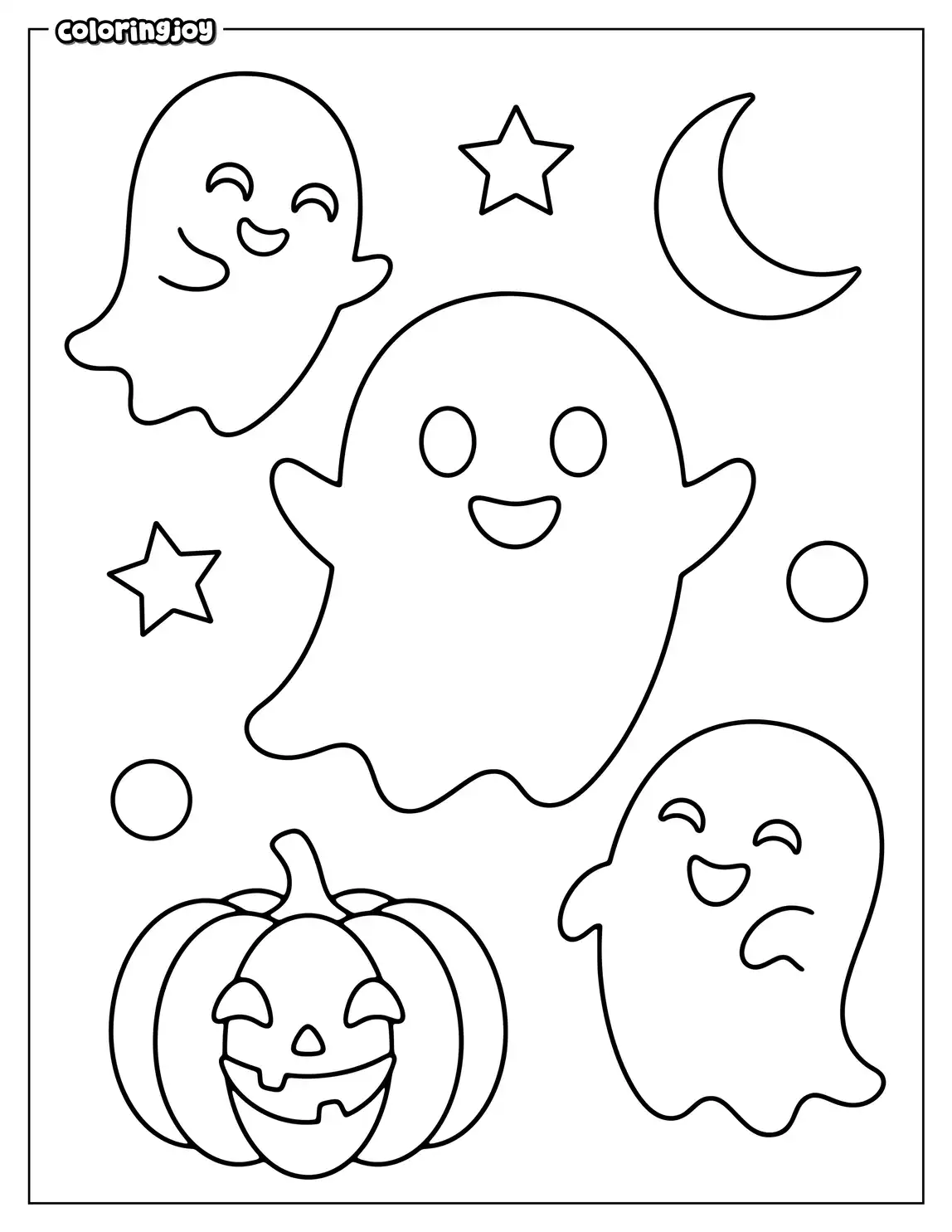 Three Friendly Ghosts to Color