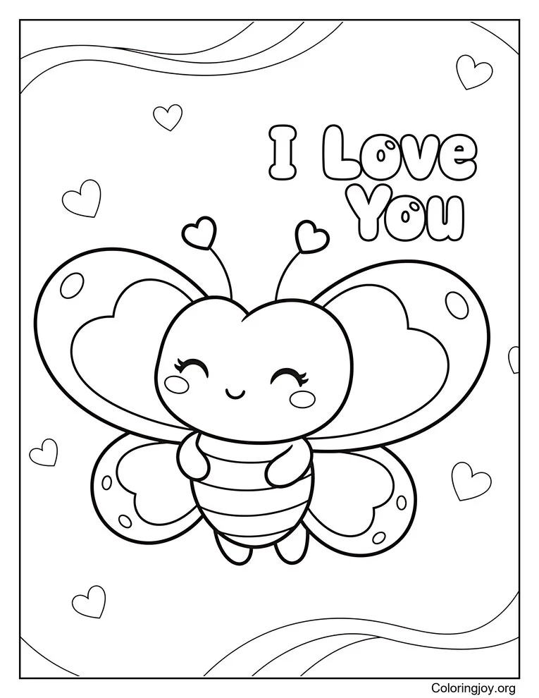 Heart Butterfly Saying I Love You